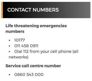 Ekurhuleni Contacts